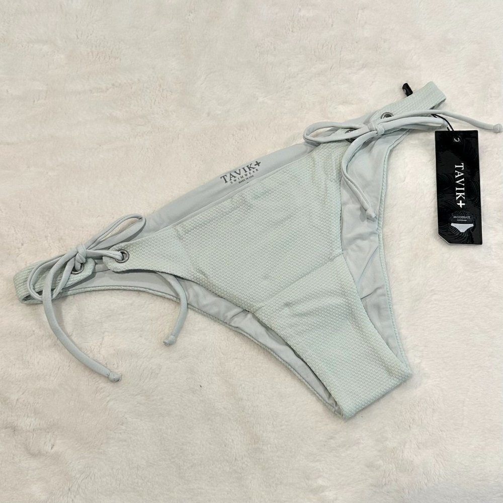 NWT Tavik Ricci Bottom Glossy Pique Adjustable Tie Sides in Light Blue - Small